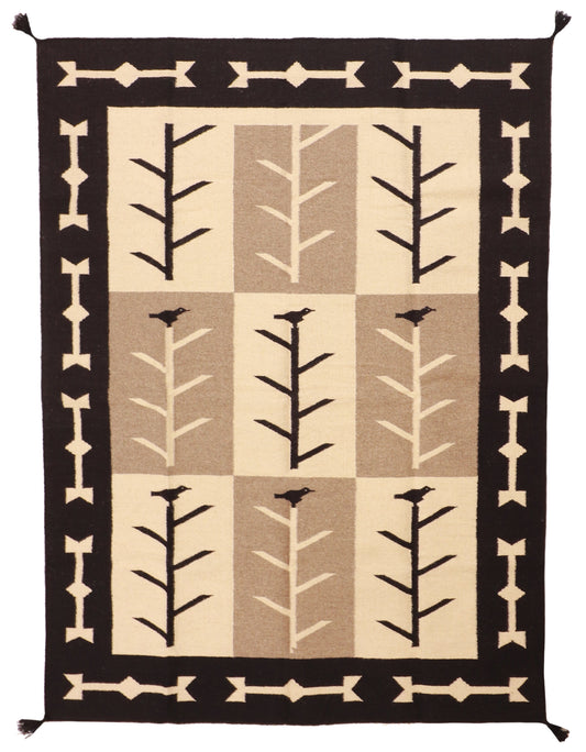 5.2x6.11 - Navajo Fine Wool All Over Rectangle - Hand Knotted Rug — 57694
