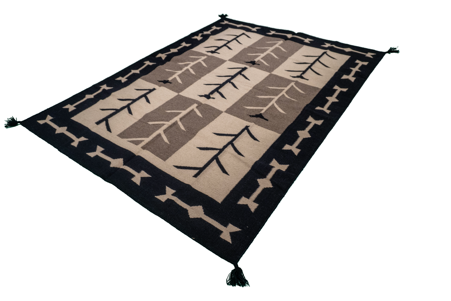 5.2x6.11 - Navajo Fine Wool All Over Rectangle - Hand Knotted Rug — 57694