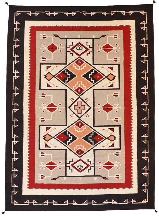 10 x 14 - Navajo Wool Geometric Rectangle - Finest Hand-Knotted Quality Wool — 57700