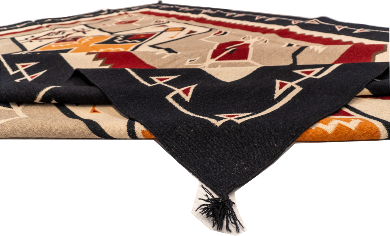 W 10 L 14 Navajo 100% Wool Hand-Woven Geometric Design - 57700