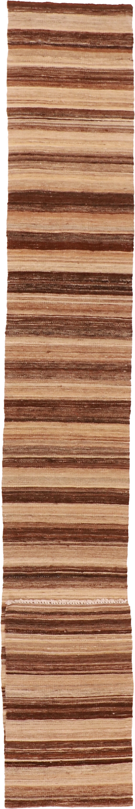 W 1.7 L 13 Kilim Runner 100% Wool Hand-Woven All-Over Design - 57779