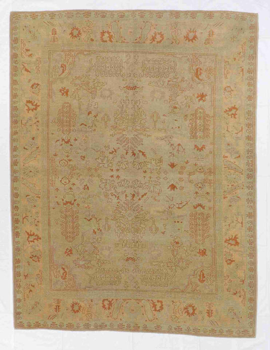 W 8.11 - L 11.8 - Transitional Wool Oushak Rectangle - Hand Woven Rug - 57798