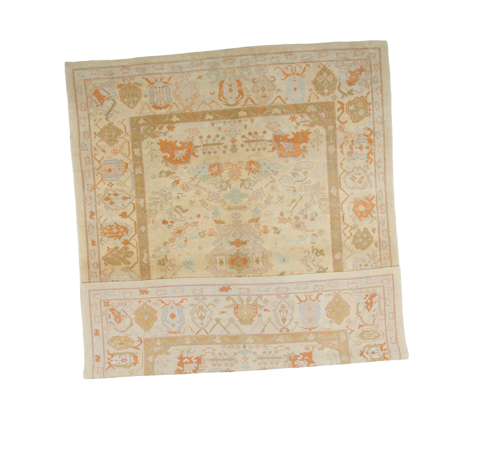 W 9.11 L 12.11- Oushak Antique 100% Fine Wool Geometric - 57800