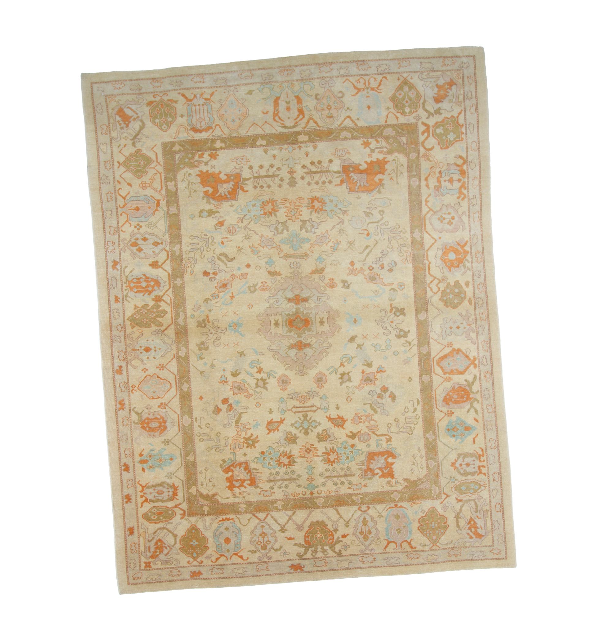 W 9.11 L 12.11- Oushak Antique 100% Fine Wool Geometric - 57800