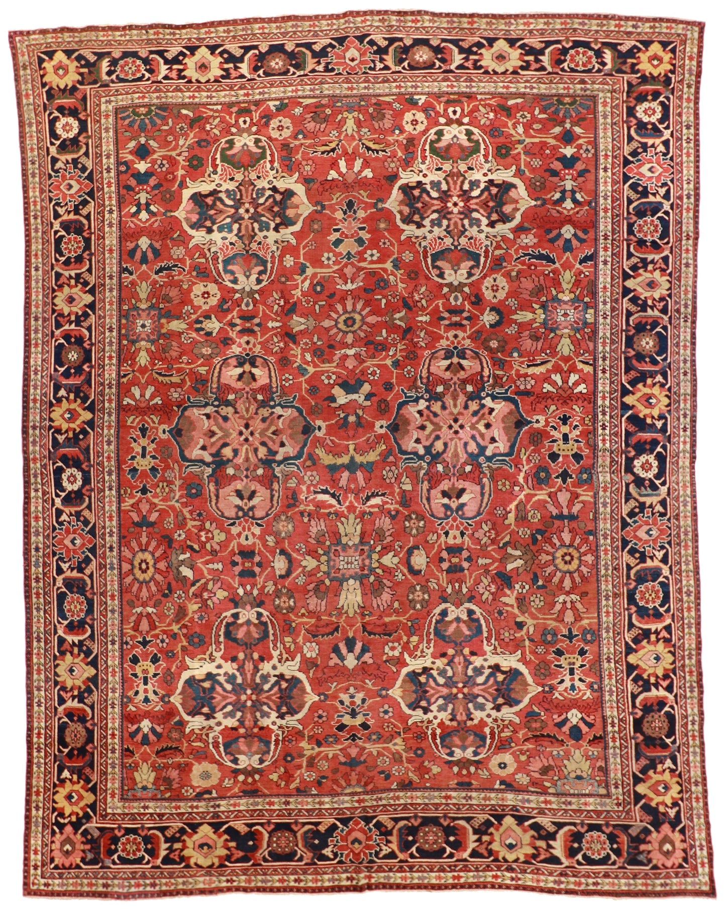 10 x 14 - Sultan Abad Wool All Over Rectangle - Hand Knotted Rug — 57806