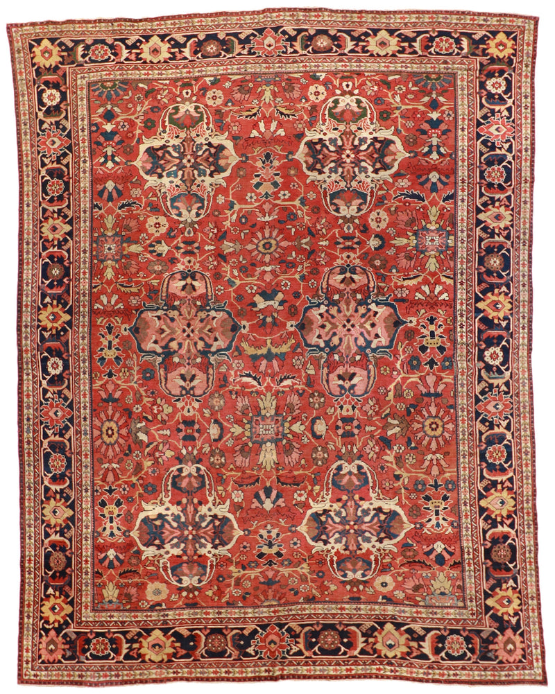 10 x 14 - Sultan Abad Wool All Over Rectangle - Hand Knotted Rug — 57806