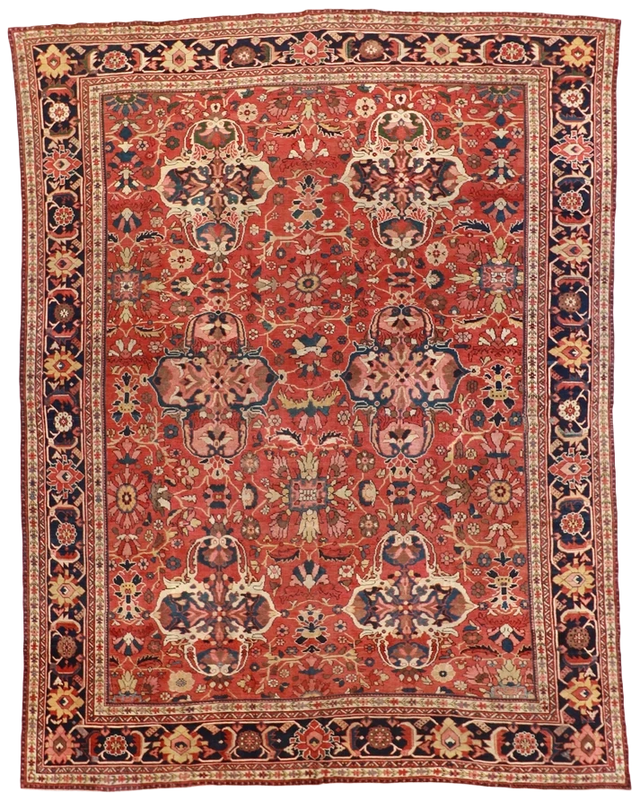 10 x 14 - Sultan Abad Wool All Over Rectangle - Hand Knotted Rug — 57806