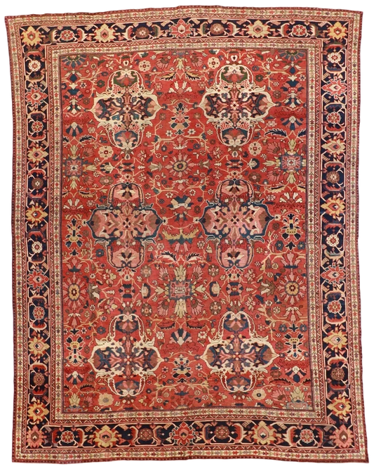 10 x 14 - Sultan Abad Wool All Over Rectangle - Hand Knotted Rug — 57806