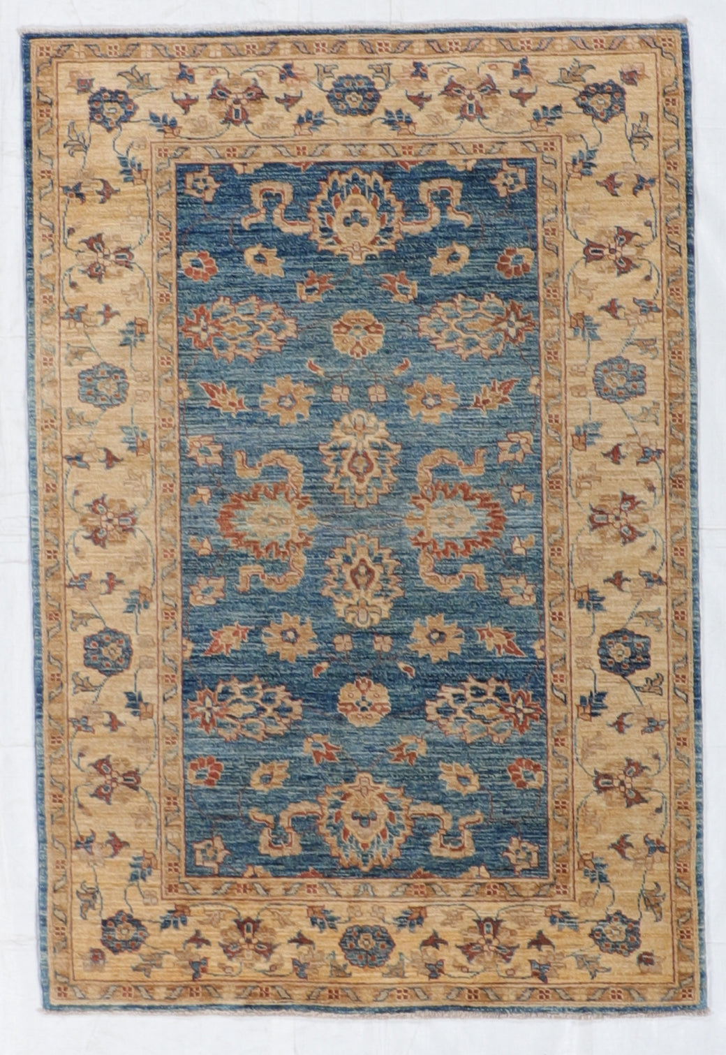 4x6 - Kashan Fine/Wool All Over Rectangle - Hand Knotted Rug — 57815