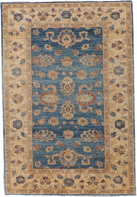 4x6 - Kashan Fine/Wool All Over Rectangle - Hand Knotted Rug — 57815