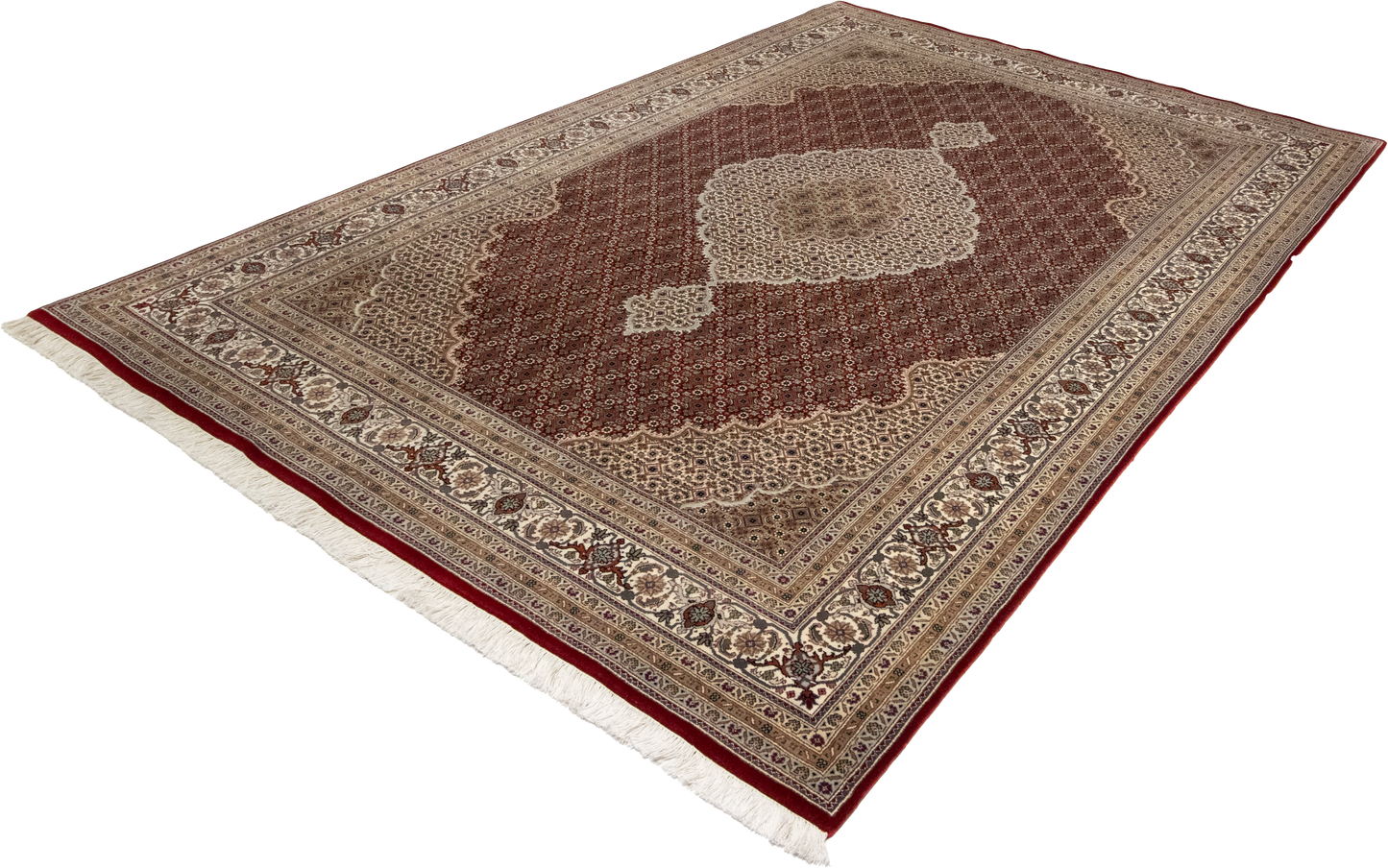W 6.9 L 10 Tabriz 100% Wool Hand-Woven Medallion Design - 57818