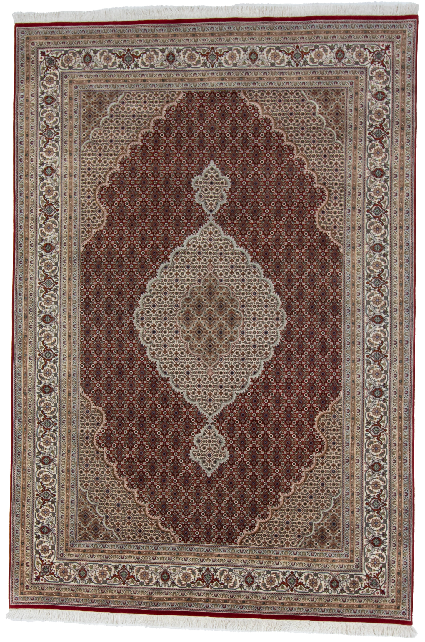 W 6.9 L 10 Tabriz 100% Wool Hand-Woven Medallion Design - 57818