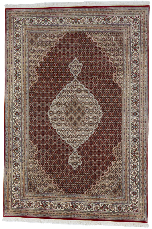 W 6.9 L 10 Tabriz 100% Wool Hand-Woven Medallion Design - 57818