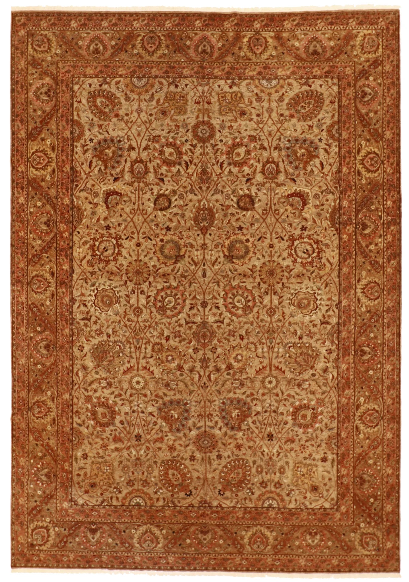 9.80 x 13 - Hajjallie Fine/Wool All Over Rectangle - Finest Hand-Knotted Quality Wool — 57829