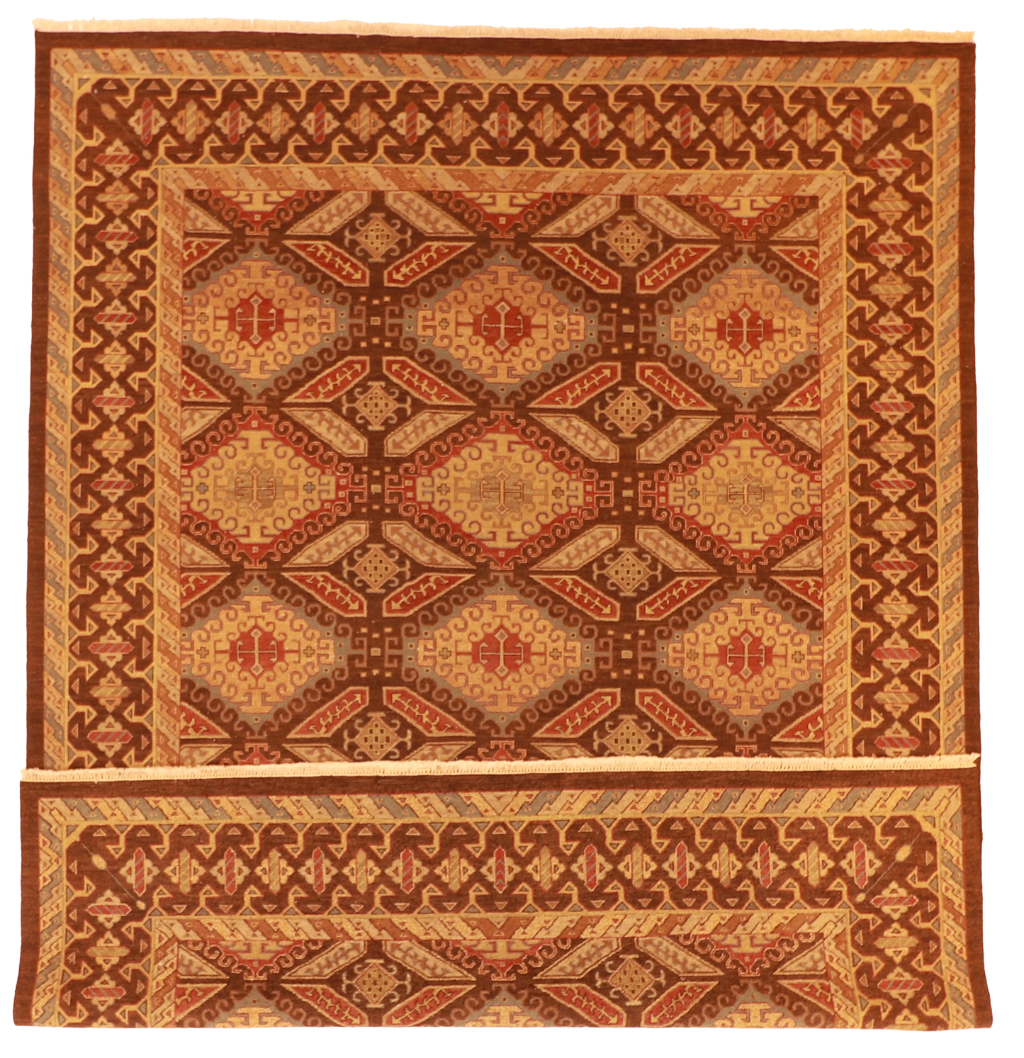 W 9 L 11.11 Heriz Reversible 100% Wool Hand-Woven All-Over Design - 57843