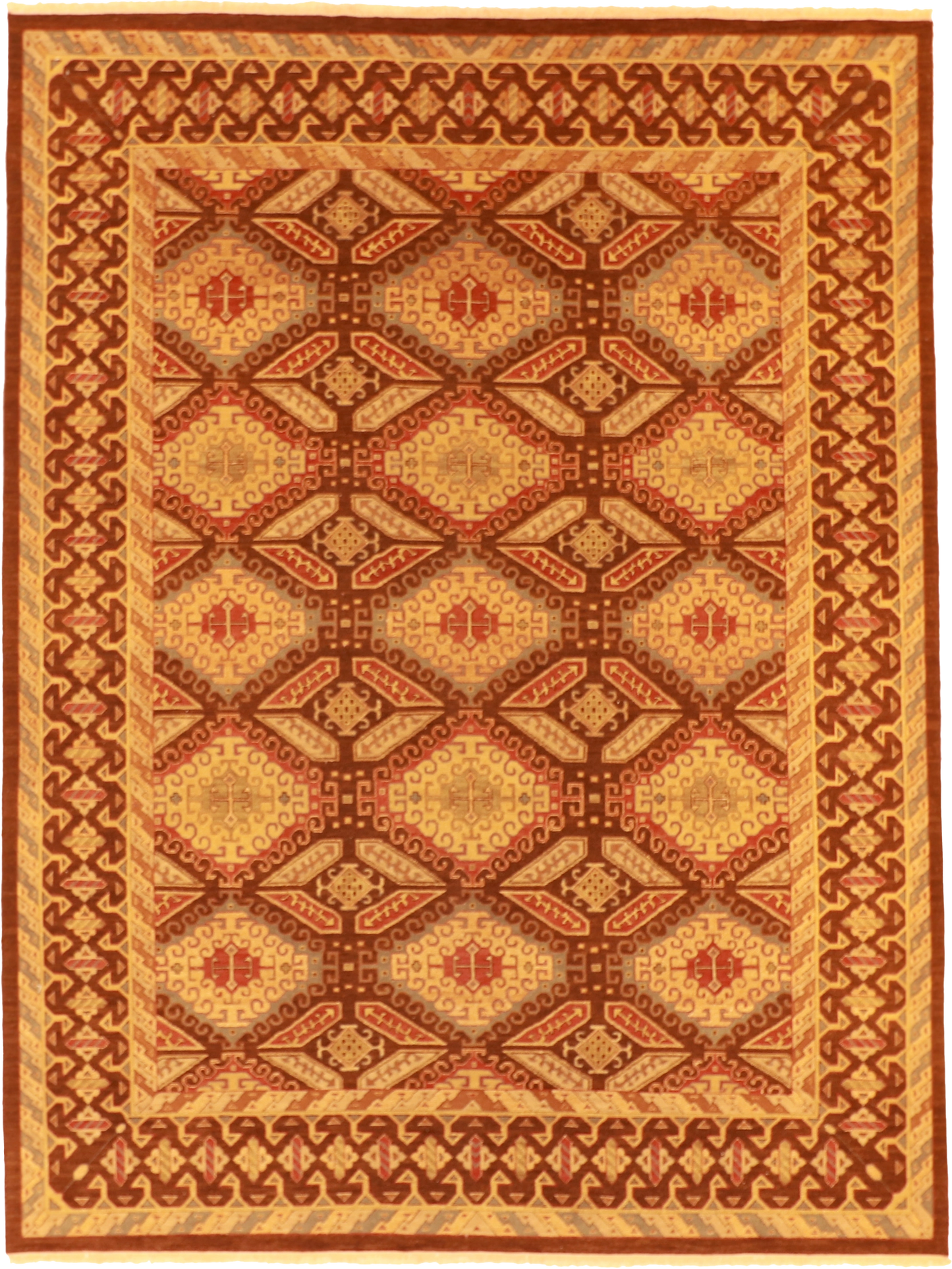 W 9 L 11.11 Heriz Reversible 100% Wool Hand-Woven All-Over Design - 57843