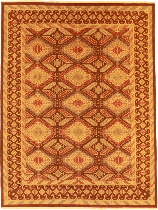 W 9 L 11.11 Heriz Reversible 100% Wool Hand-Woven All-Over Design - 57843