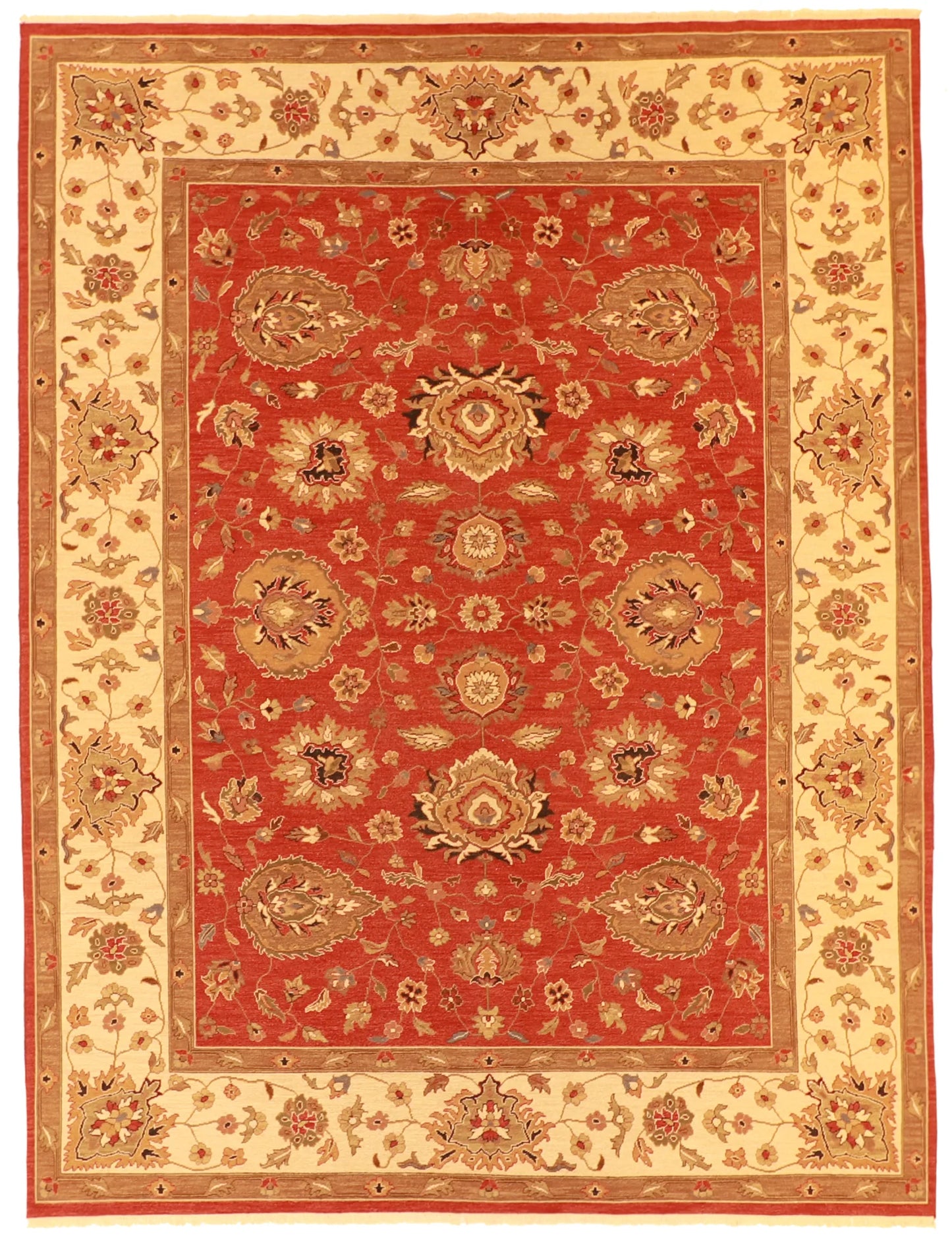 W 8.1 L 11.11 Mahal 100% Wool Hand-Woven All-Over Design - 57849
