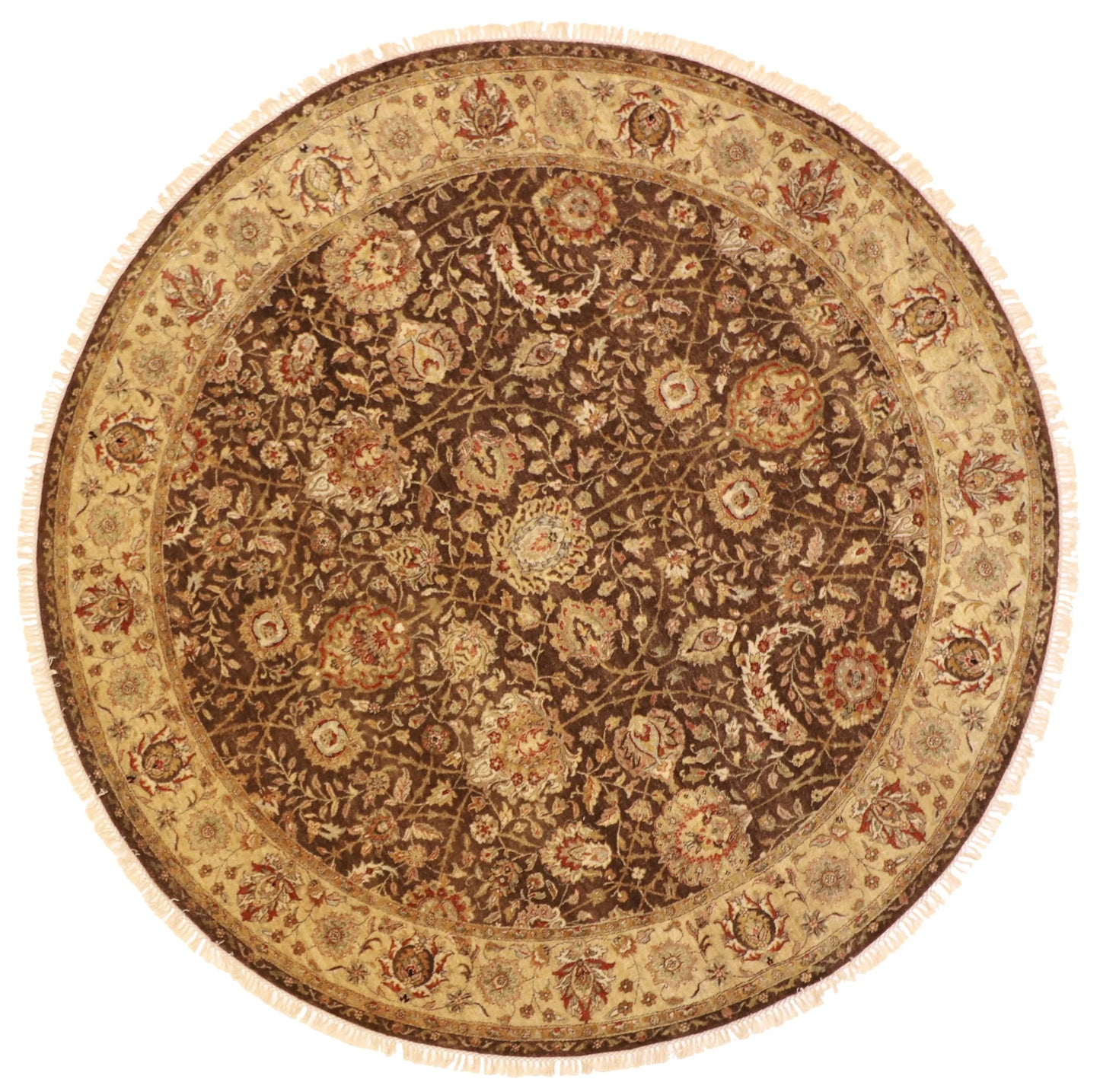 W 8 - L 8 - Mahal Fine/Wool All Over Round - Finest Hand-Knotted Quality Wool - 57850