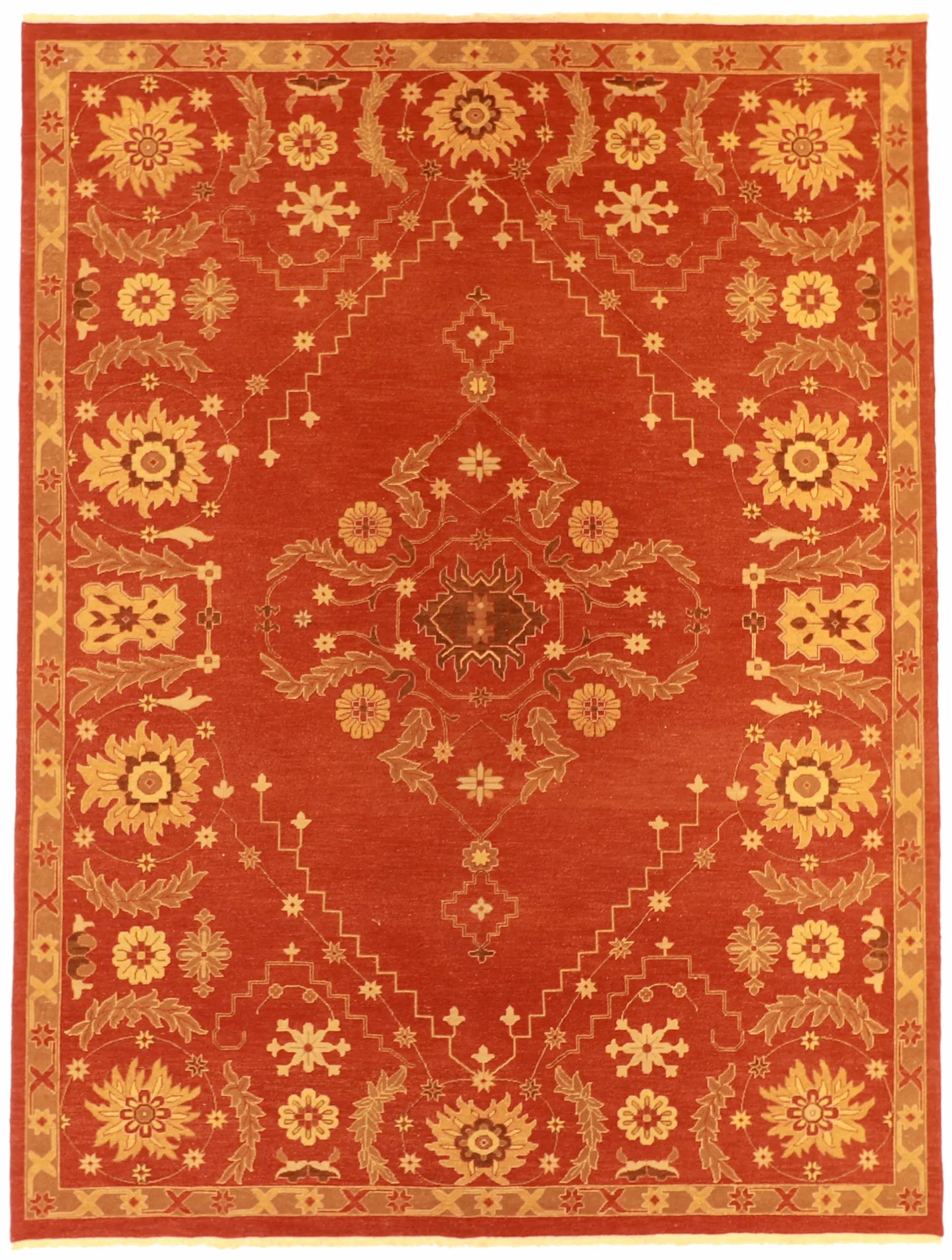 9 x 11.10 - Heriz Wool Traditional Rectangle - Finest Hand-Knotted Quality Wool — 57875