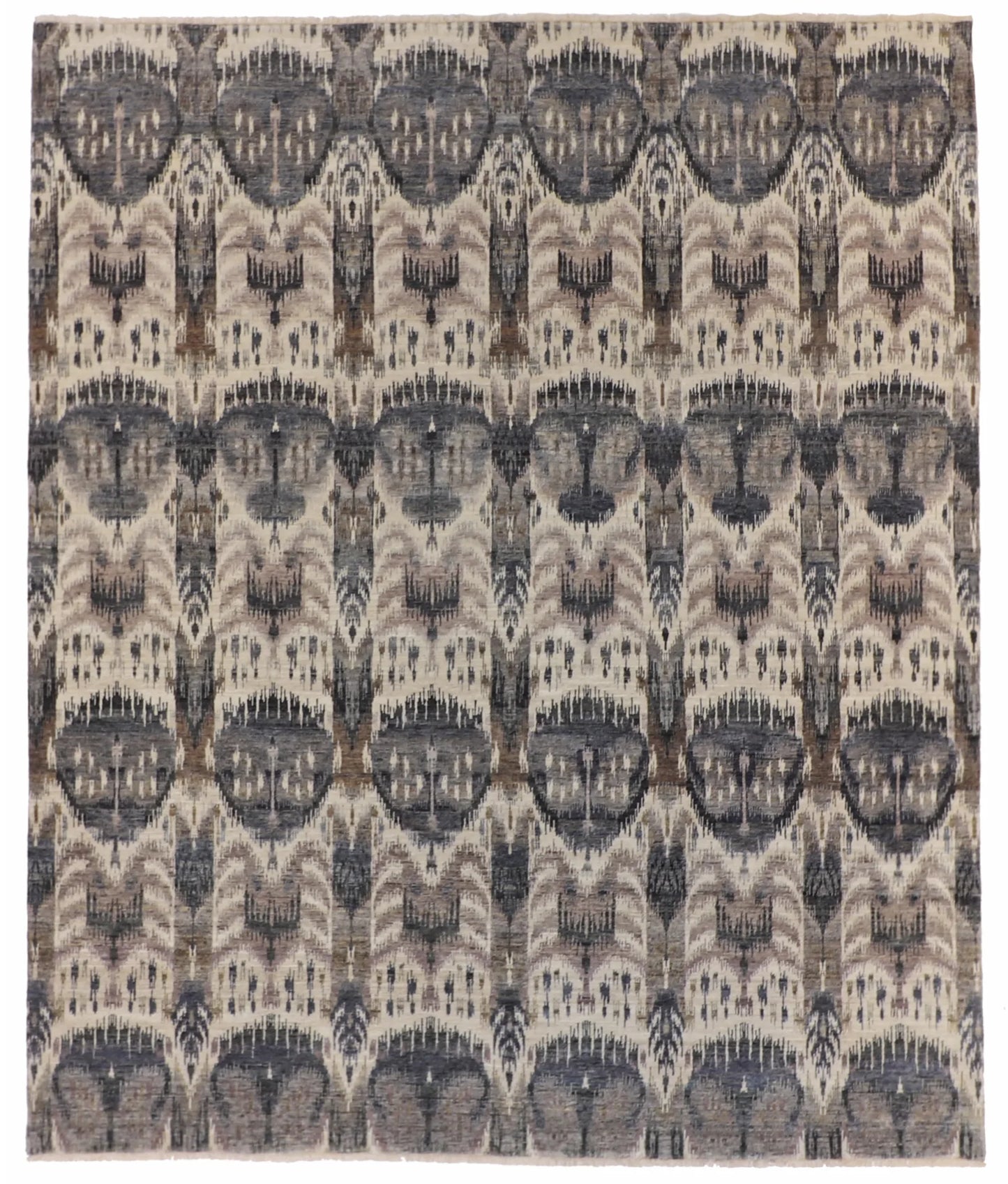 W 8 - L 9.6 - Handvani Wool Contemporary Rectangle - Finest Hand-Knotted Quality Wool - 57884