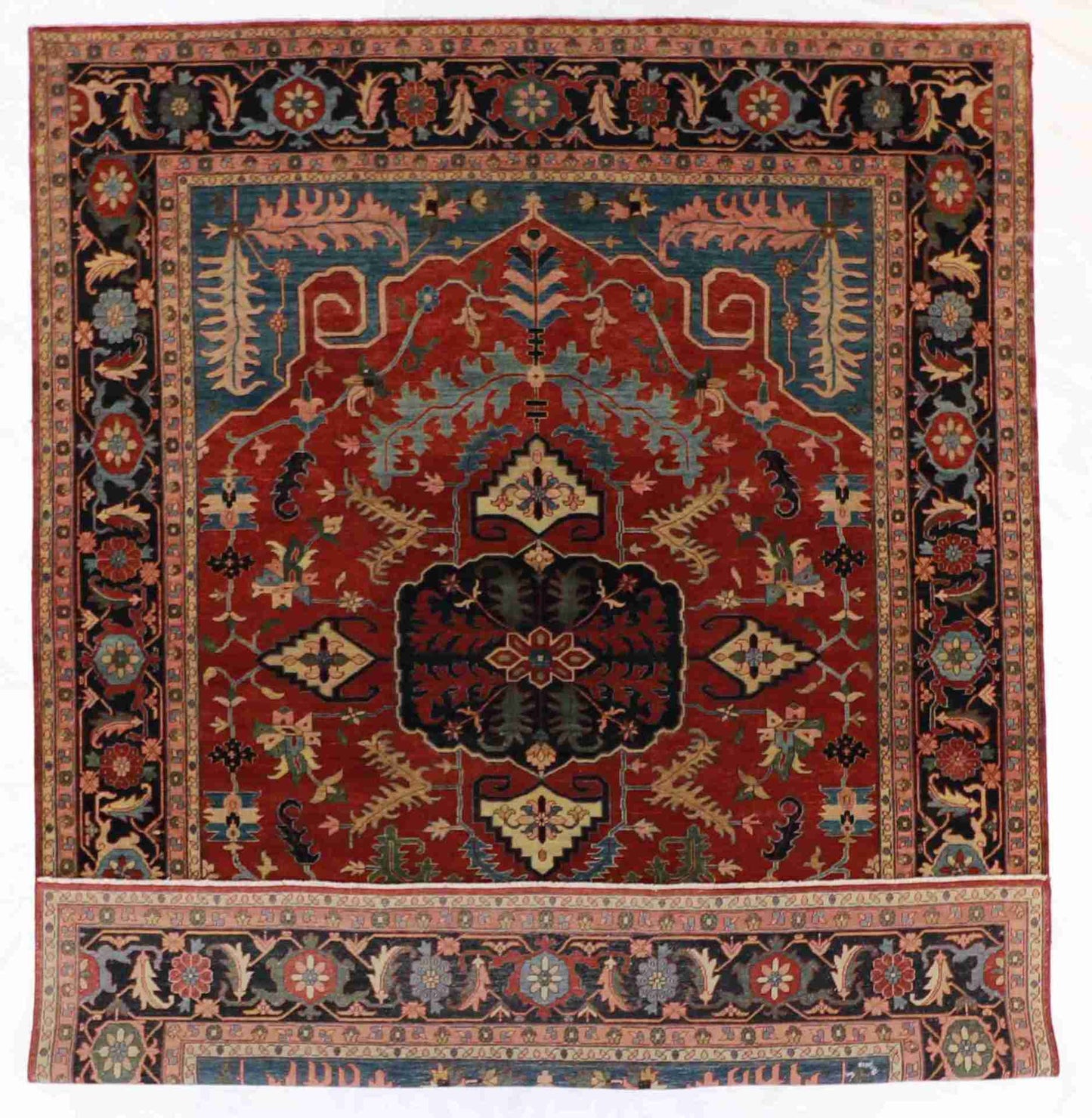 W 7.10 - L 10 - Serapie Wool Traditional Rectangle - Finest Hand-Knotted Quality Wool - 57908
