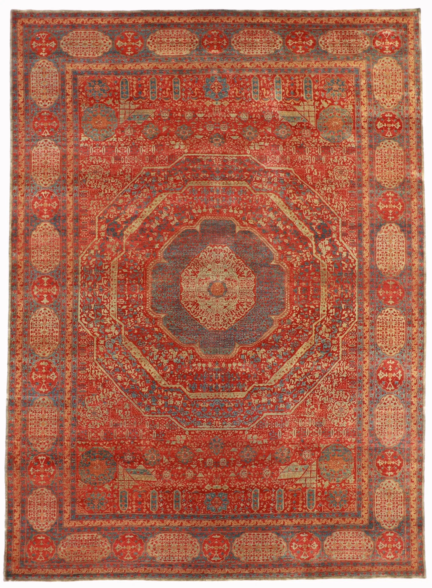 8.4 x 9.6 - Modern Wool Contemporary Rectangle - Finest Hand-Knotted Quality Wool — 57911