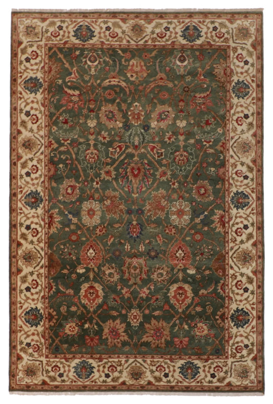 6 x 8.1 - Tabriz Wool All Over Rectangle - Hand Woven Rug — 57919