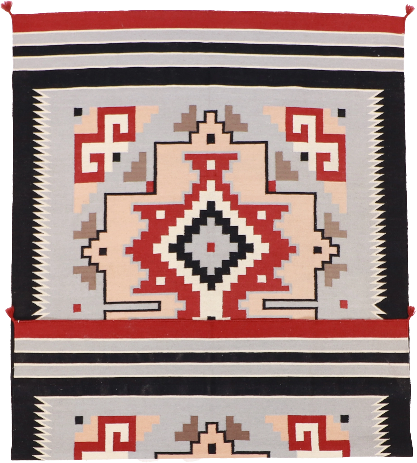 W 6 L 9 Navajo 100% Wool Hand-Woven Geometric Design - 57955