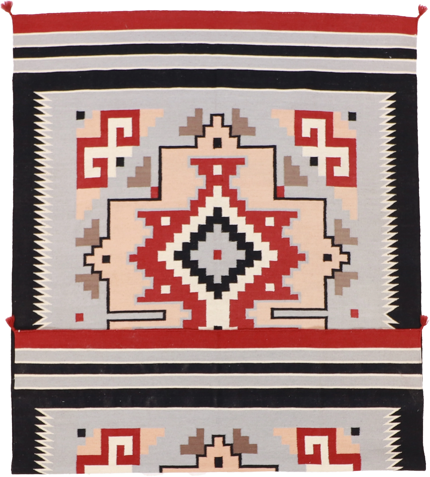 W 6 L 9 Navajo 100% Wool Hand-Woven Geometric Design - 57955