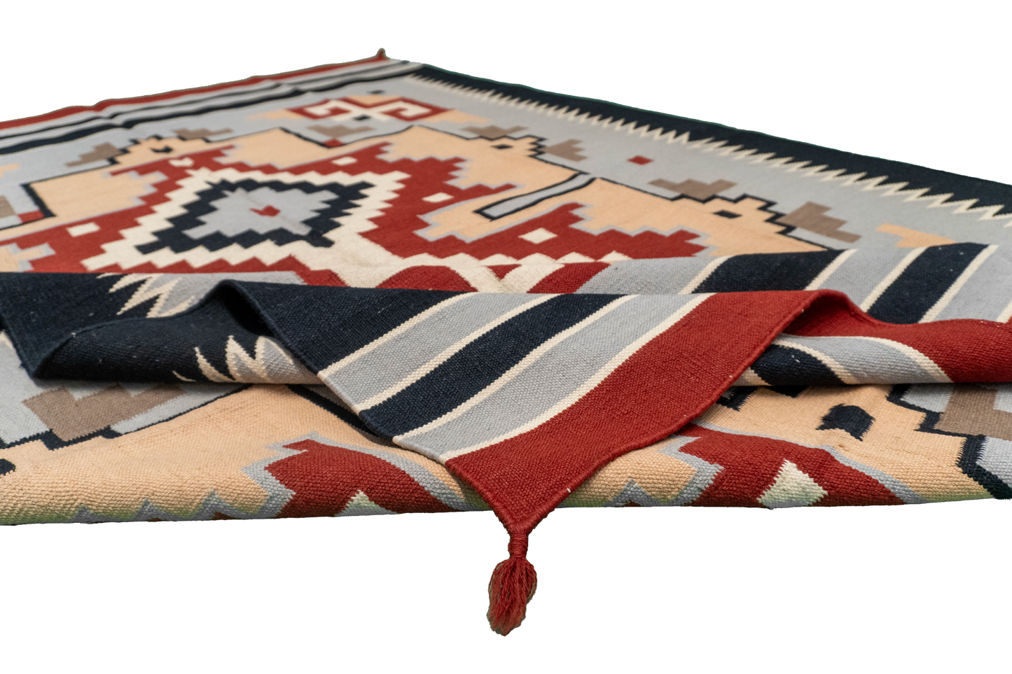W 6 L 9 Navajo 100% Wool Hand-Woven Geometric Design - 57955