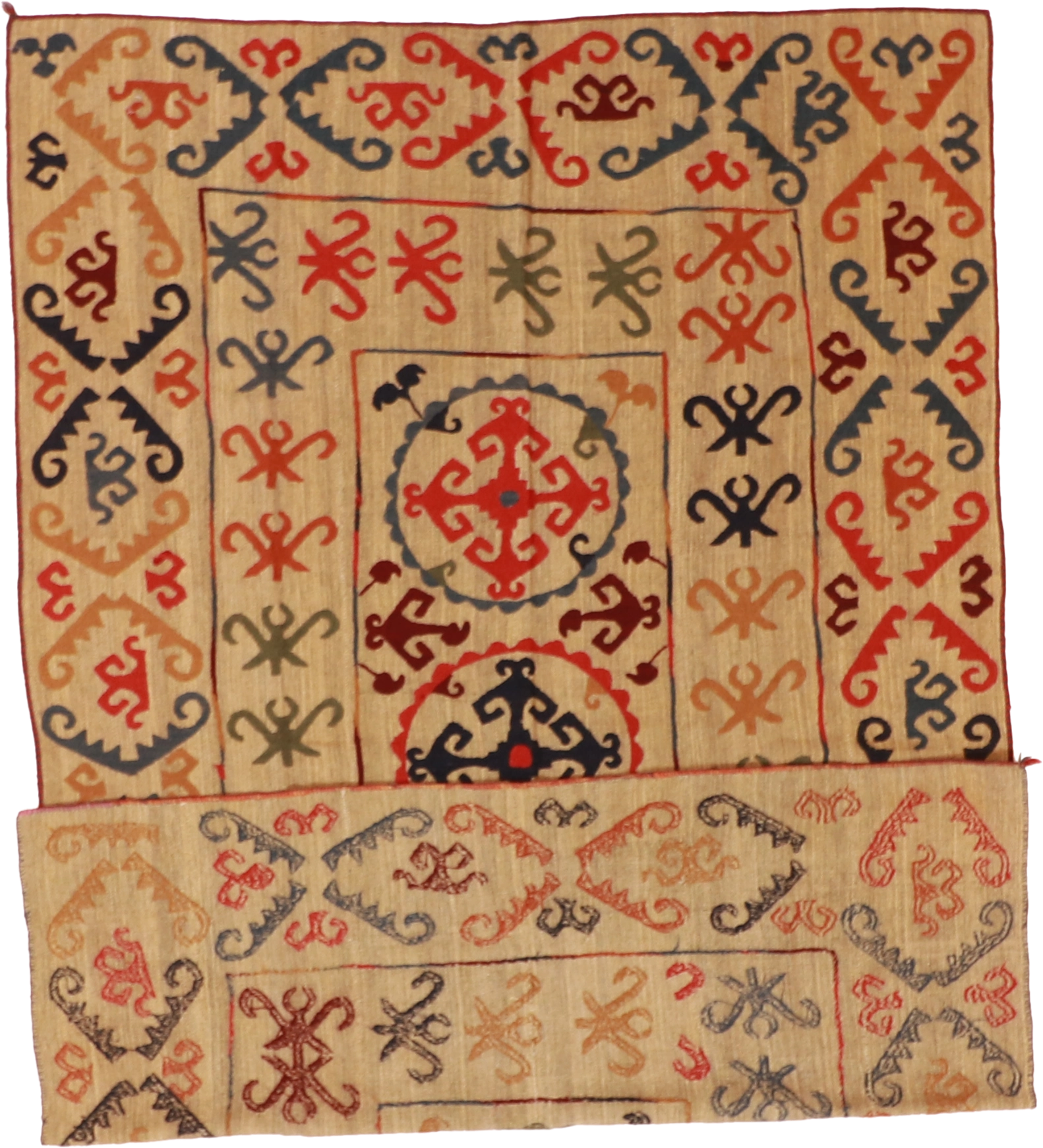W 6.4 L 9.5 Kilim 100% Wool Hand-Woven All-Over Design - 57972