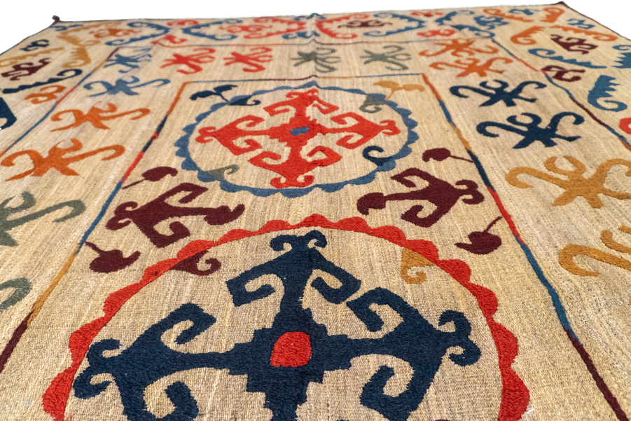 W 6.4 L 9.5 Kilim 100% Wool Hand-Woven All-Over Design - 57972