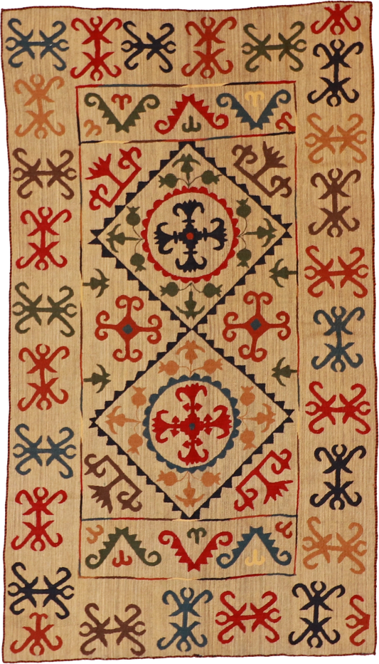 W 5.6 - L 9.6 Kilim 100% Wool Hand-Woven All-Over Design Rug- 57974