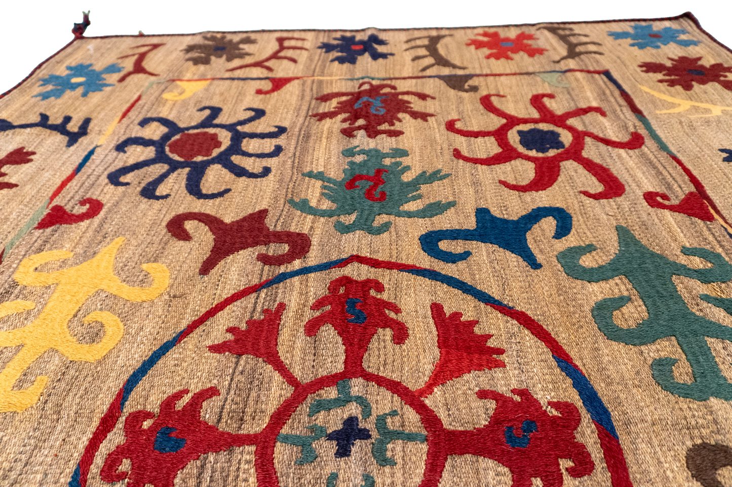 W 4.1 - L 6.9 - Kilim Fine/Wool All Over Rectangle - Finest Hand-Made Quality Wool - 57975