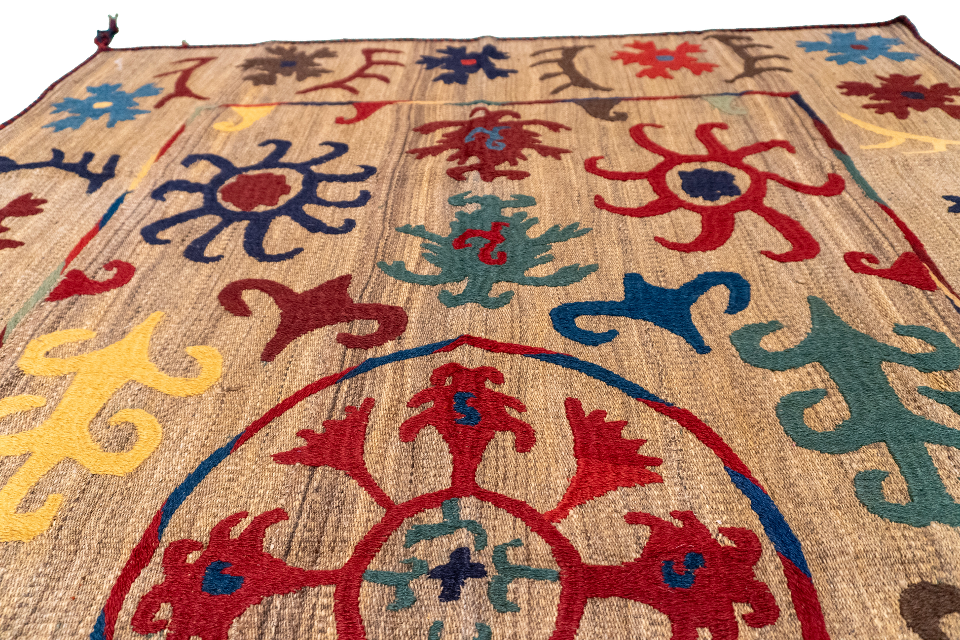 W 4.1 - L 6.9 - Kilim Fine/Wool All Over Rectangle - Finest Hand-Made Quality Wool - 57975