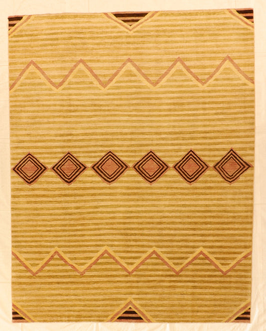 8x10 - Modern Fine/Wool All Over Rectangle - Hand Knotted Rug — 57995