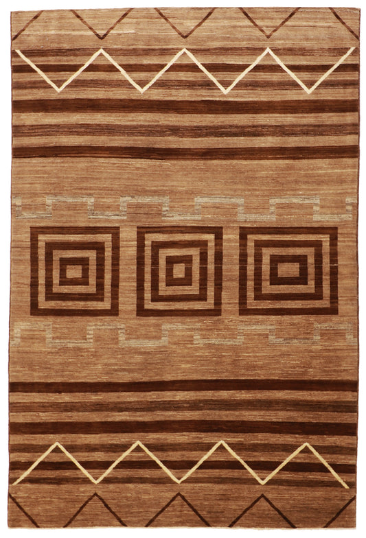 W 6 L 9.1 Mountain Modern 100% Wool Handmade Geometric Design - 58001