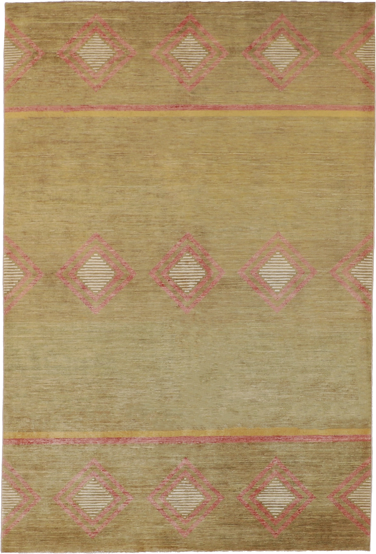 W 6.3 L 9.4 Mountain Modern 100% Wool Hand-Woven Geometric Design - 58017
