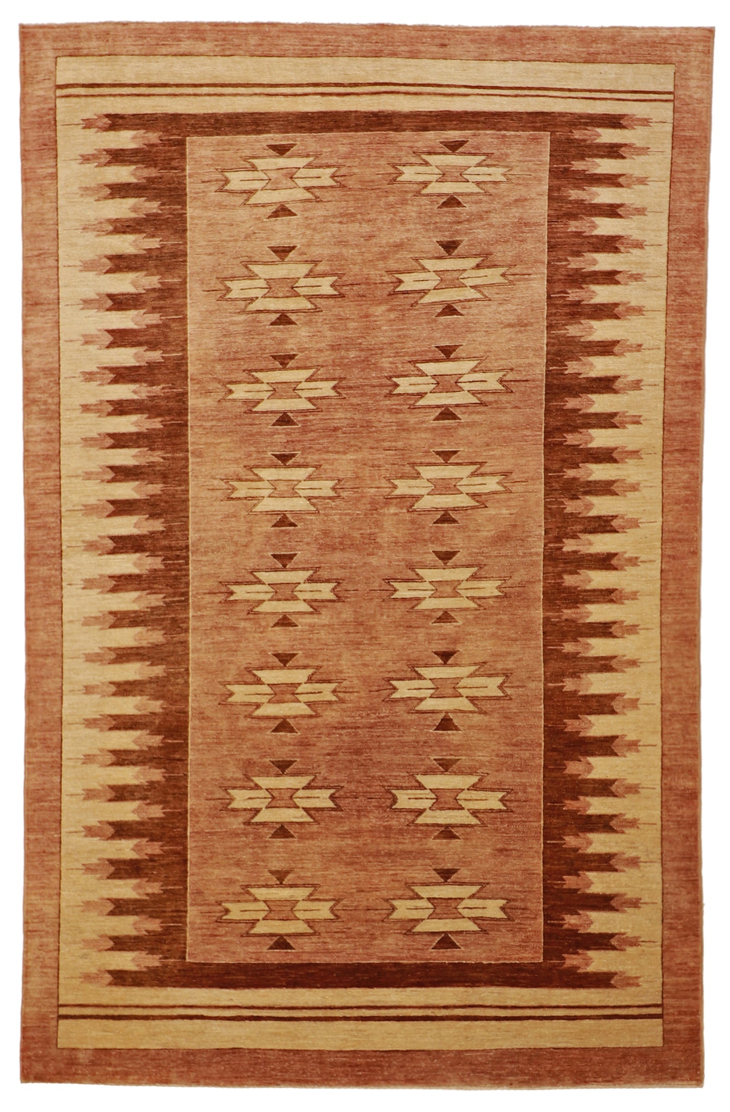 W 5.9 L 8.10 Mountain Modern 100% Wool Handmade Geometric Design - 58019