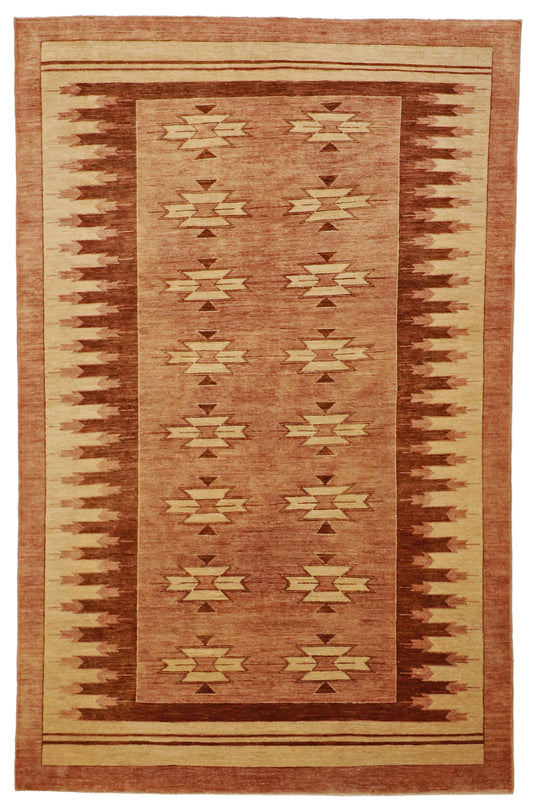 W 5.9 L 8.10 Mountain Modern 100% Wool Handmade Geometric Design - 58019
