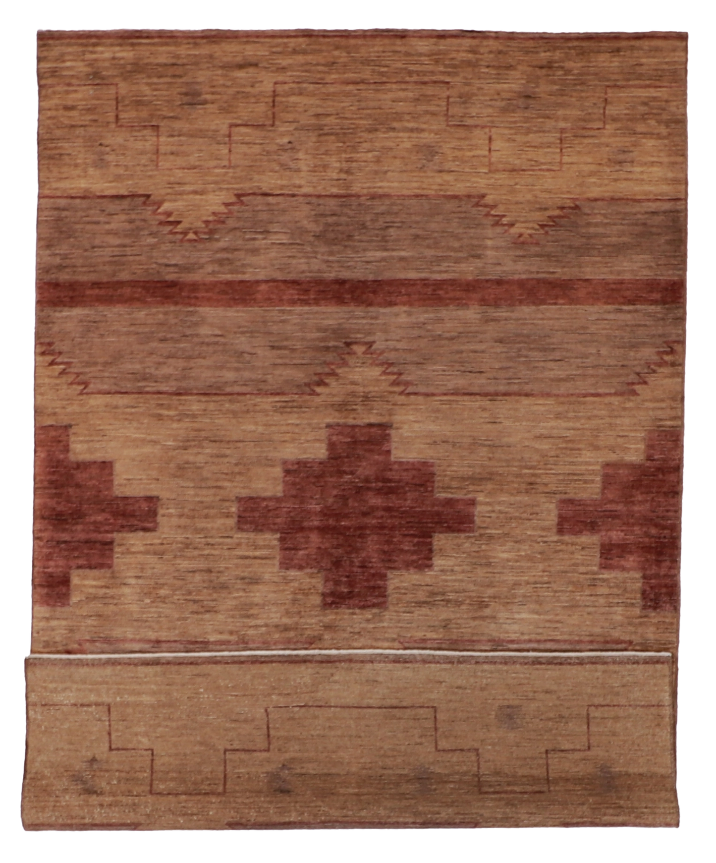 W 5.10 - L 9 - Mountain Modern 100% Wool Handmade Geometric Design - 58020