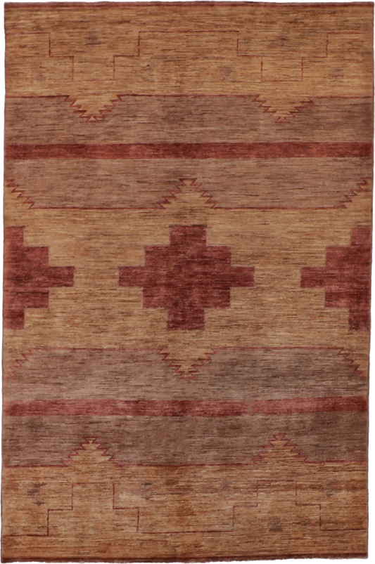W 5.10 L 9 Mountain Modern 100% Wool Hand-Woven Geometric Design - 58020