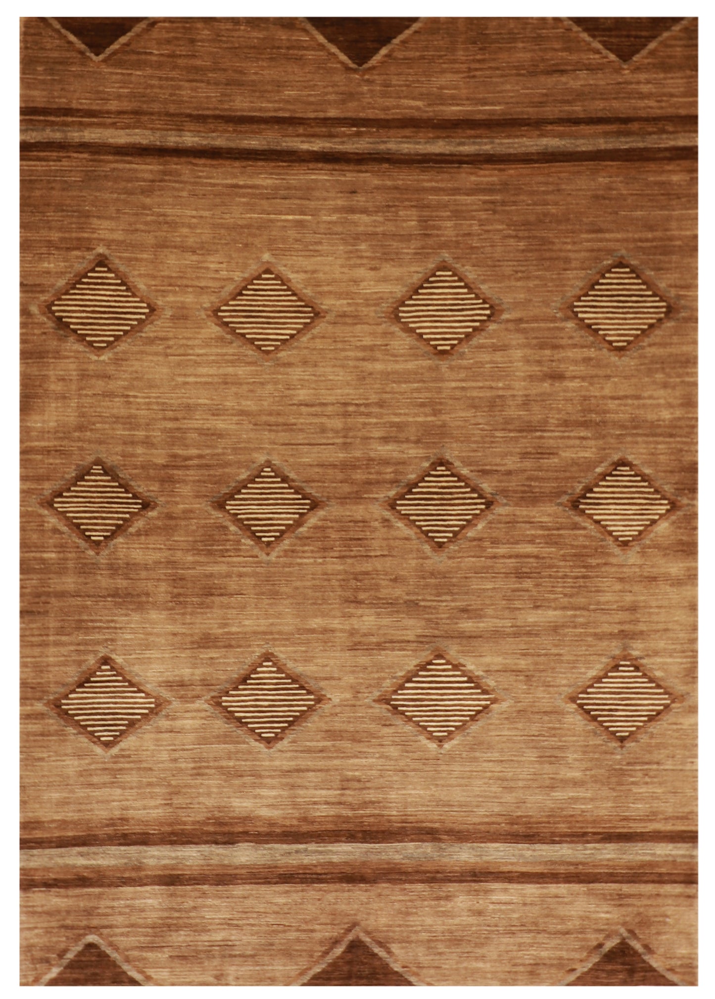 W 6.1 L 8.8 Mountain Modern 100% Wool Handmade Geometric Design - 58026