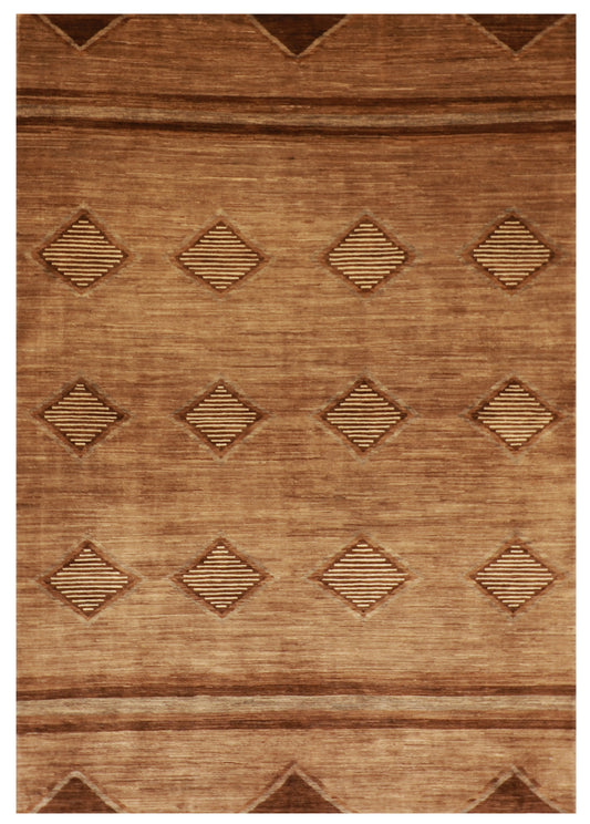 W 6.1 L 8.8 Mountain Modern 100% Wool Handmade Geometric Design - 58026