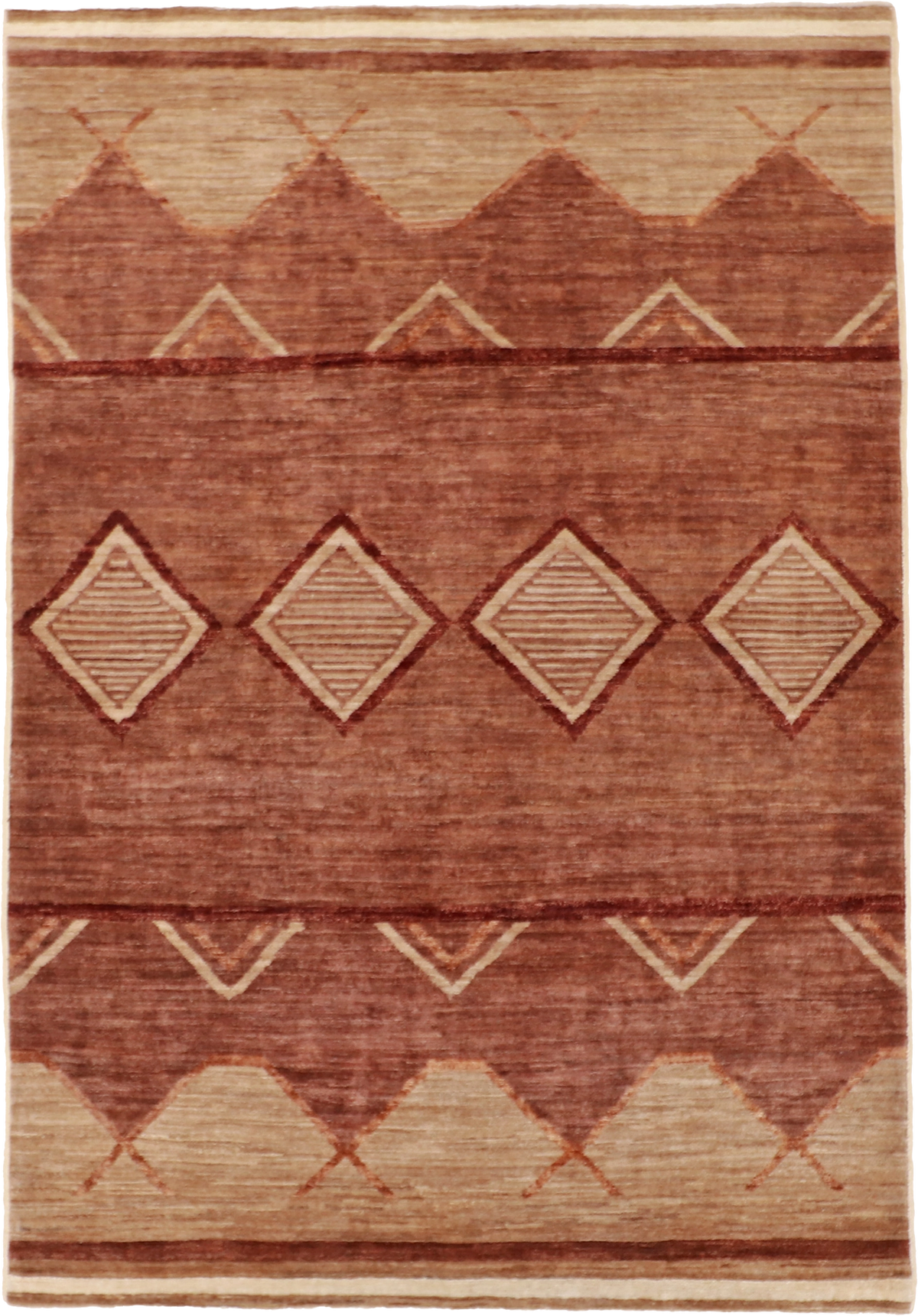 W 5 L 7.4 Mountain Modern 100% Wool Hand-Woven Geometric Design - 58035