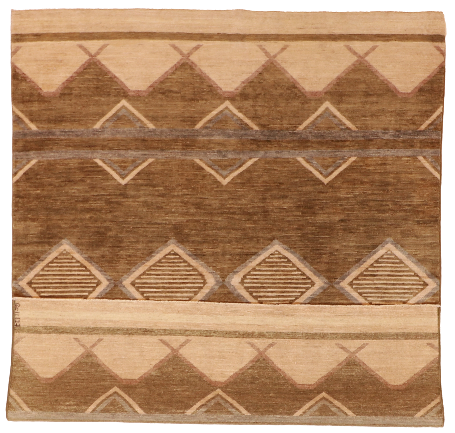 W 5 L 6.6 Mountain Modern 100% Wool Hand-Woven Geometric Design - 58039