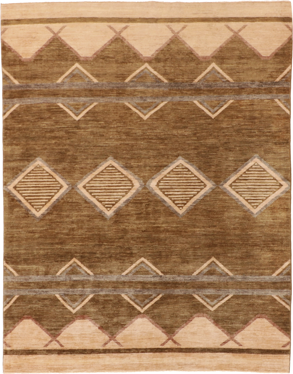 W 5 L 6.6 Mountain Modern 100% Wool Hand-Woven Geometric Design - 58039