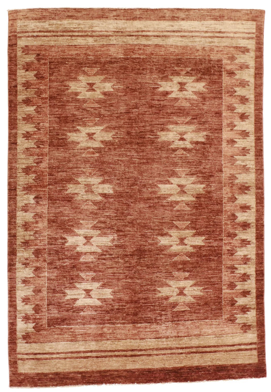 W 4.6 - L 6.6 - Navajo Fine All Over Rectangle - Hand Woven Rug - 58044