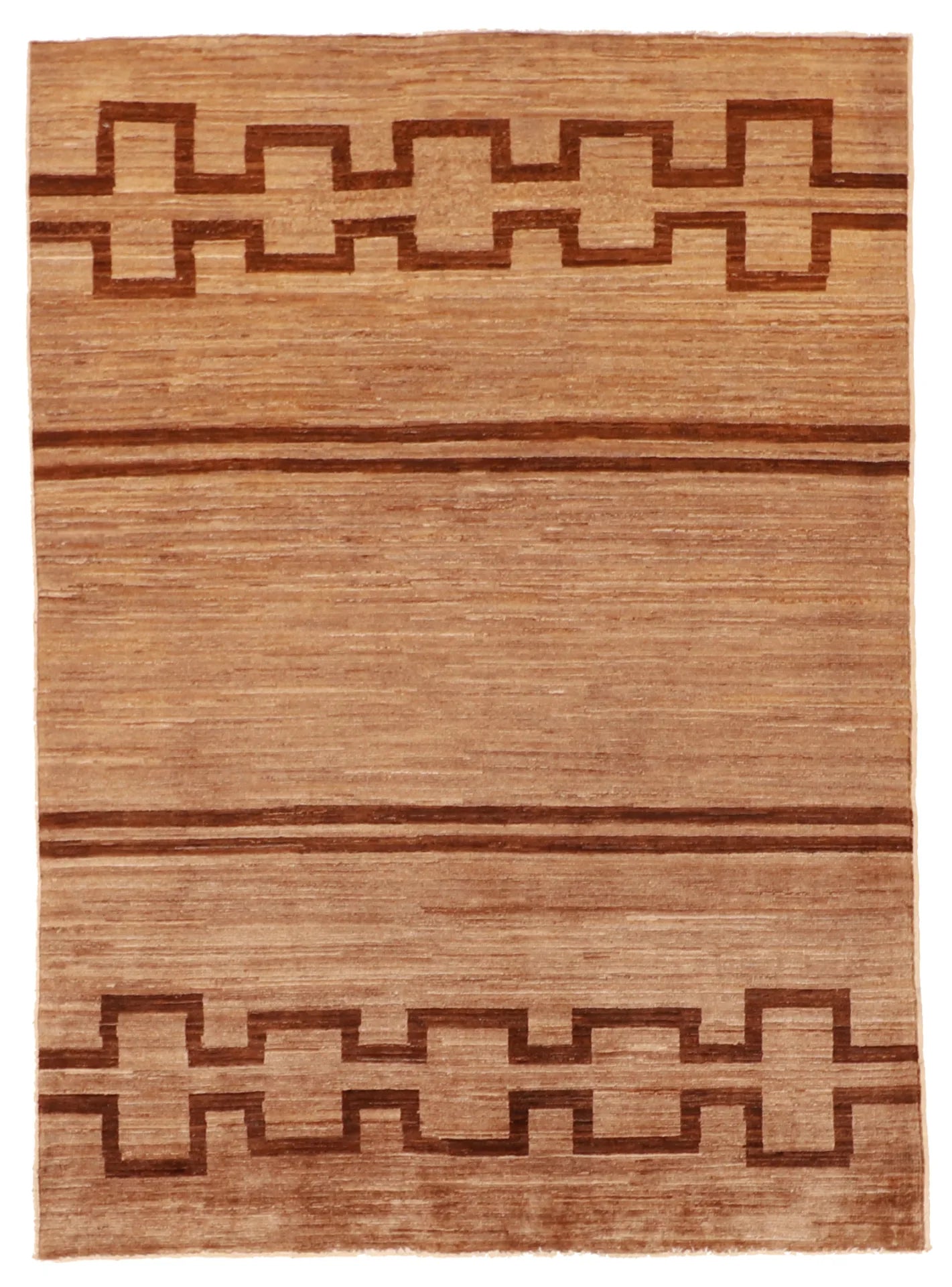 4.2 x 5.9 - Mountain Modern Wool Western Rectangle - Finest Hand-Knotted Quality Wool — 58050